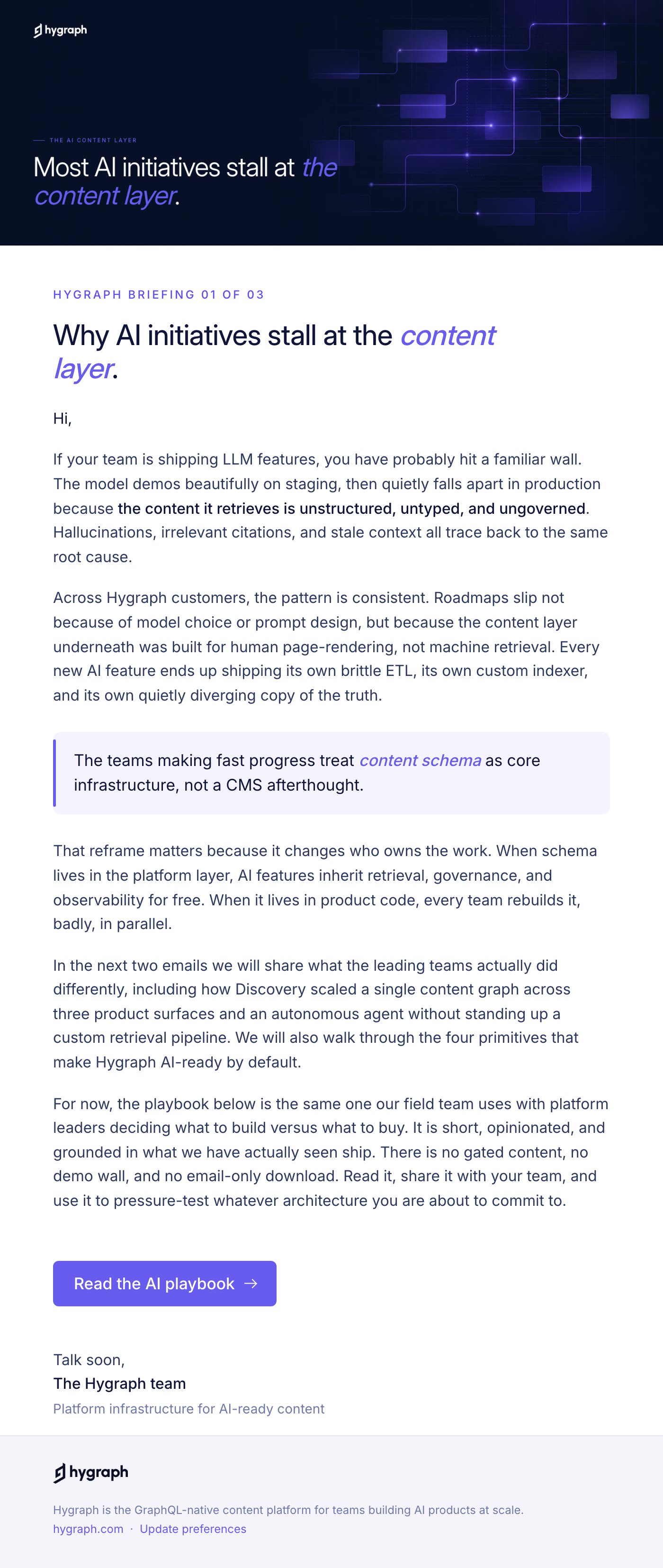 Nurture email preview