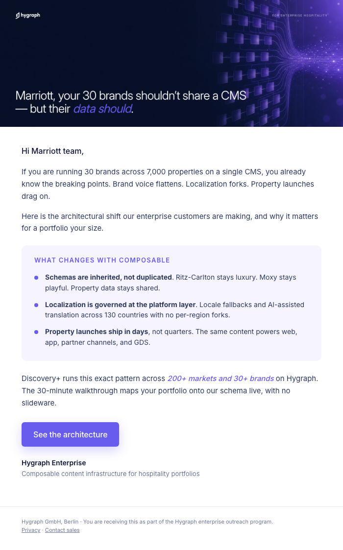 Nurture email preview
