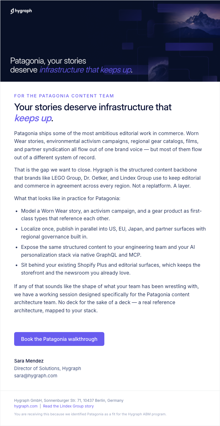 Nurture email preview