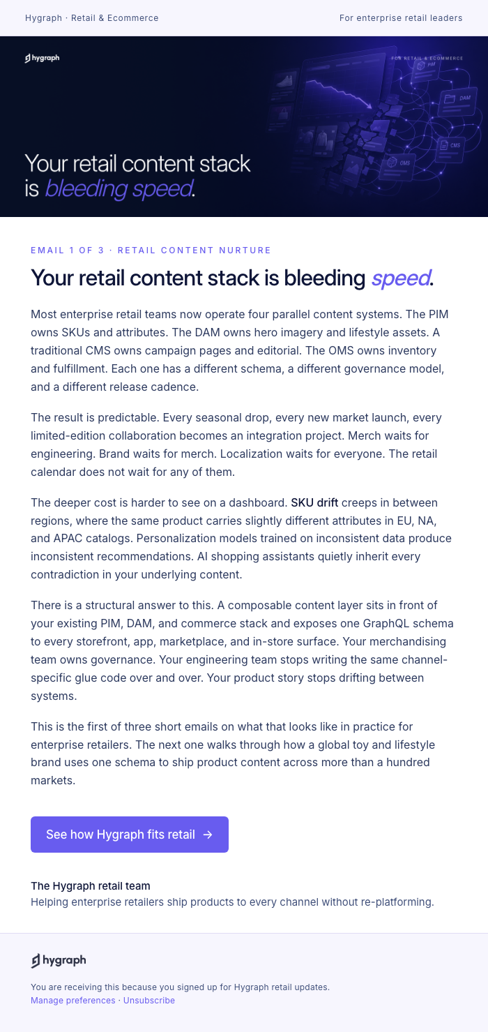 Nurture email preview